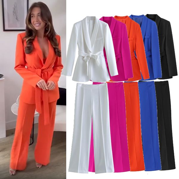 women's two piece pants traf pants set spring fashion slim belt women suit chic high waist wide-leg pants blazers sets party holiday 2-, White
women's two piece pants traf pants set spring fashion slim belt women suit chic high waist wide-leg pants blazers sets party holiday 2-, White