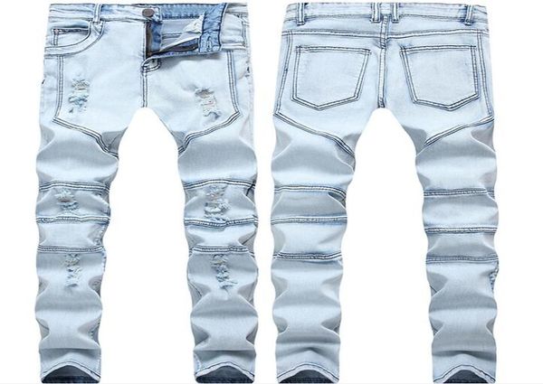 high street fashion men039s light blue personality stitching ripped jeans straight leg men039s stretch slim pants4243800
high street fashion men039s light blue personality stitching ripped jeans straight leg men039s stretch slim pants4243800