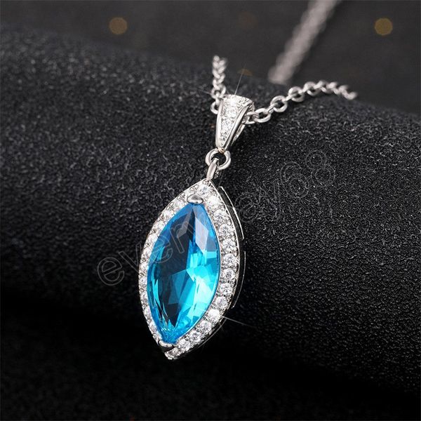 personality sky blue marquise cubic zirconia pendant necklace luxury fashion women neck accessories party elegant jewelry, Silver
personality sky blue marquise cubic zirconia pendant necklace luxury fashion women neck accessories party elegant jewelry, Silver