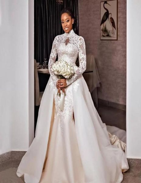 graceful lace a line wedding dresses 2023 beaded high neck plus size bridal gowns with detachable train long sleeves tulle vestido7292390, White
graceful lace a line wedding dresses 2023 beaded high neck plus size bridal gowns with detachable train long sleeves tulle vestido7292390, White