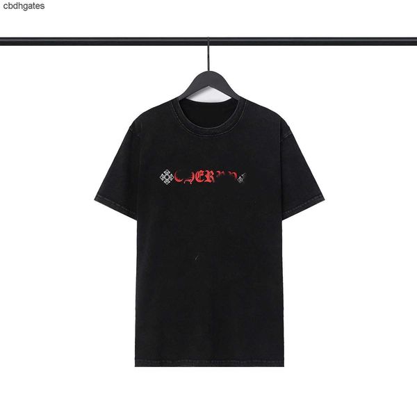 mens chromez designer shirts heartz 2023ch classic t shirt embroidery wash water flower short sleeve t-shirt men women couple loose tee, White;black 
mens chromez designer shirts heartz 2023ch classic t shirt embroidery wash water flower short sleeve t-shirt men women couple loose tee, White;black