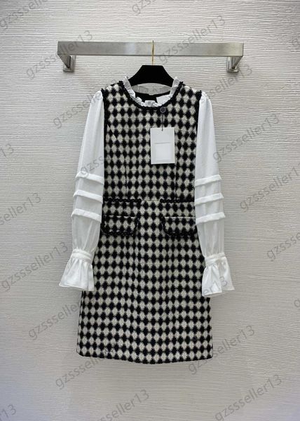dress womens designer clothing casual dresses gold wire braid color matching diamond woolen dress spliced horn long sleeve slim ma7546759, Black;gray
dress womens designer clothing casual dresses gold wire braid color matching diamond woolen dress spliced horn long sleeve slim ma7546759, Black;gray