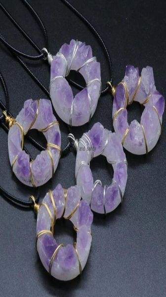 natural stone amethyst circle necklace wire wrapped 35mm donut pendant irregular healing crystal collar necklaces for women fashio7503400, Silver
natural stone amethyst circle necklace wire wrapped 35mm donut pendant irregular healing crystal collar necklaces for women fashio7503400, Silver