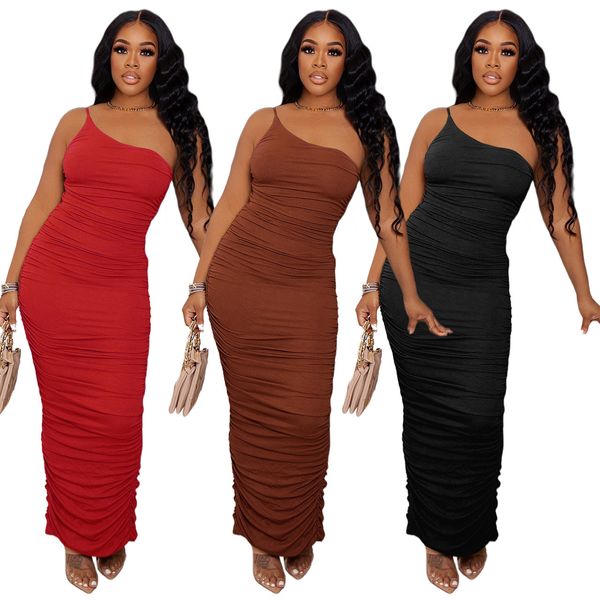 one shoulder straps casual dresses wrapped bodycon dress summer women sleeveless ruched pleated split midi party clubwear, Black;gray
one shoulder straps casual dresses wrapped bodycon dress summer women sleeveless ruched pleated split midi party clubwear, Black;gray