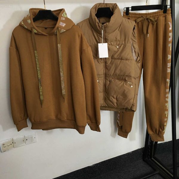 designer tracksuits womens winter suit size s-xl 3pcs diamond letter hooded plush sweater and cotton vest and casual pants aug08, Gray
designer tracksuits womens winter suit size s-xl 3pcs diamond letter hooded plush sweater and cotton vest and casual pants aug08, Gray