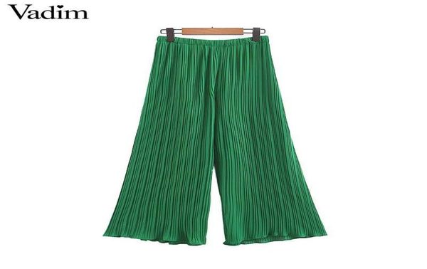 vadim women chiffon green wide leg pants elastic waist pockets full length trousers pkeated female long pantalones ka885 y190701019764038, Black;white
vadim women chiffon green wide leg pants elastic waist pockets full length trousers pkeated female long pantalones ka885 y190701019764038, Black;white