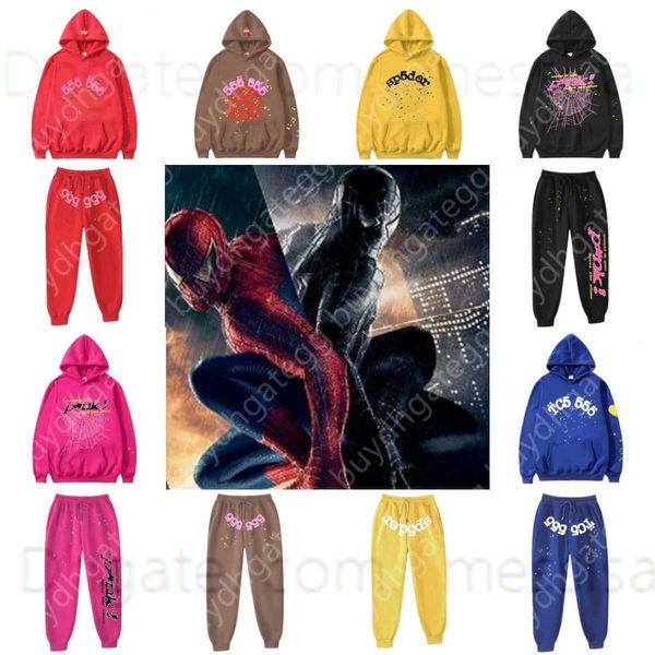 i110 men's and women's hoodies sweatshirts sweatpants fashion brand sp5der 55555 spider designer pullover red young thug angel emb, Black