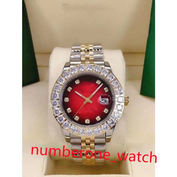 luxury watch mens gold 41mm red blue dial bigger diamond watchs automatic mechanical men watches new wristwatch waterproof with box papers, Slivery;brown
luxury watch mens gold 41mm red blue dial bigger diamond watchs automatic mechanical men watches new wristwatch waterproof with box papers, Slivery;brown