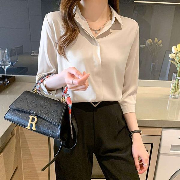 summer ga grade three quarter womens blouses sleeves professional white shirt spring and autumn satin long sleeved
summer ga grade three quarter womens blouses sleeves professional white shirt spring and autumn satin long sleeved