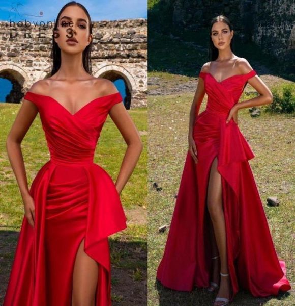 arabic red mermaid evening dresses elegant off shoulder backless ruffles front split long party prom gowns vestidos bc112723199445, Black;red
arabic red mermaid evening dresses elegant off shoulder backless ruffles front split long party prom gowns vestidos bc112723199445, Black;red