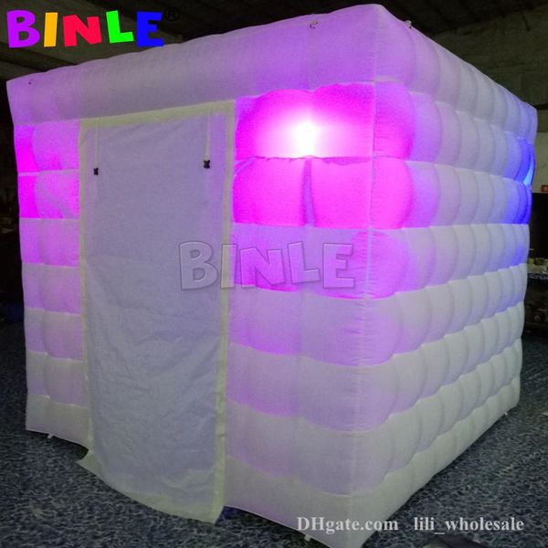 Image of wholesale Portable Led Inflatable Photo Booth enclosure backdrop lighting cube Tent For Wedding Party Events