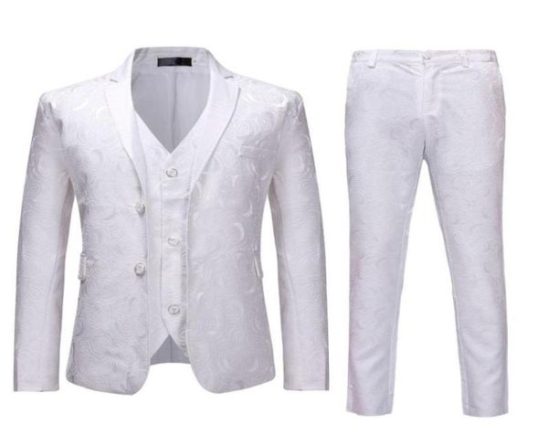 2pcs mens floral party tuxedo suit jacketpants white single breasted suits with pants men wedding prom suit men costume homme2451760, White;black
2pcs mens floral party tuxedo suit jacketpants white single breasted suits with pants men wedding prom suit men costume homme2451760, White;black