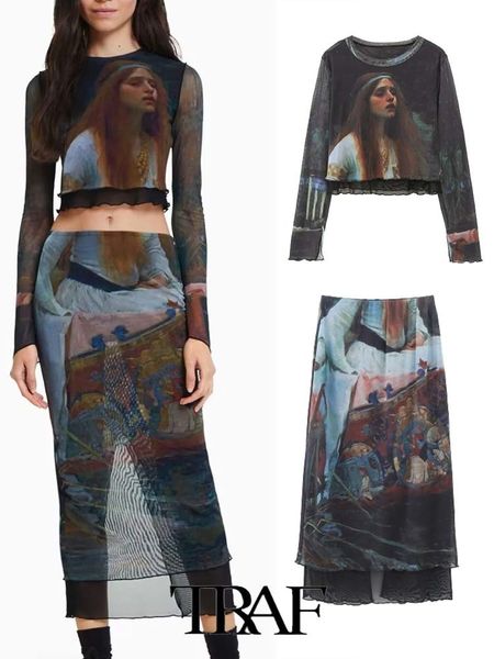 two piece dress traf women 2pcs casual vintage printed silk screen rinted midi skirt set 230810, White
two piece dress traf women 2pcs casual vintage printed silk screen rinted midi skirt set 230810, White