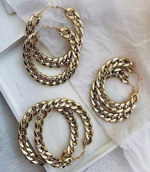 amorcome punk gold color chain hoop earrings for women fashion popular metal circle round loop earrings statement jewelry gift13384842, Golden;silver
amorcome punk gold color chain hoop earrings for women fashion popular metal circle round loop earrings statement jewelry gift13384842, Golden;silver