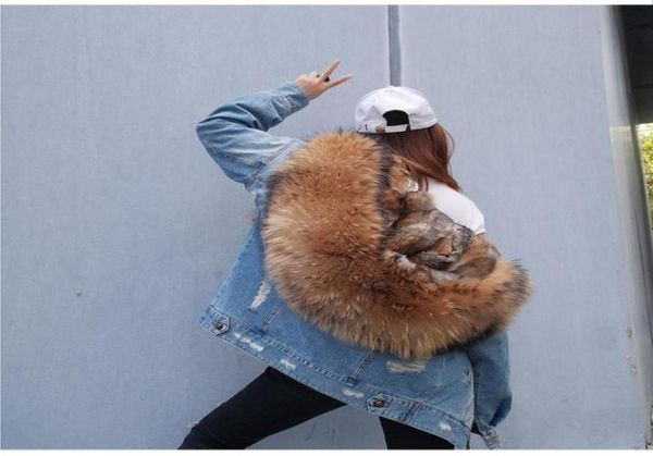 ins fasion holes jeans jacket for ladies real rabbit furs liner detachable and large raccoon fur collar15462323498387, Black
ins fasion holes jeans jacket for ladies real rabbit furs liner detachable and large raccoon fur collar15462323498387, Black