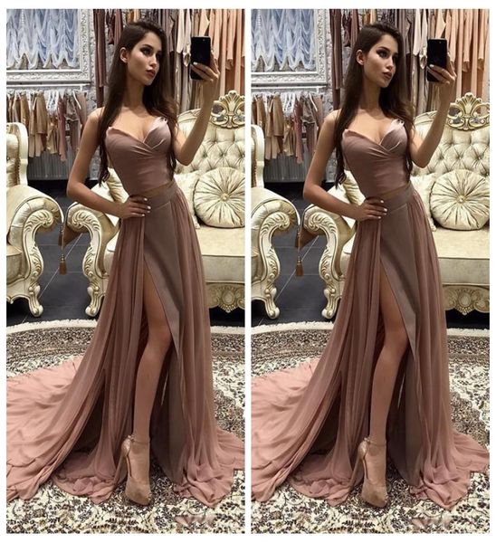 two pieces dress 2018 v neck long evening dresses a line side split spaghetti straps formal prom gown party wear8935431, Black;red
two pieces dress 2018 v neck long evening dresses a line side split spaghetti straps formal prom gown party wear8935431, Black;red