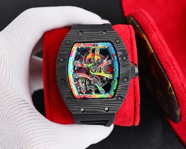 rm68-01 real tourbillon watch fantasic superb men wrist watches dbfk high-end quality mechanical uhr all ti/carbon fiber case montre richar, Slivery;brown
rm68-01 real tourbillon watch fantasic superb men wrist watches dbfk high-end quality mechanical uhr all ti/carbon fiber case montre richar, Slivery;brown