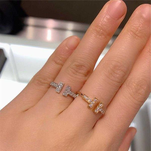 double t open ring couple's strict selection of accessories and light luxury design for adjustment, Silver
double t open ring couple's strict selection of accessories and light luxury design for adjustment, Silver