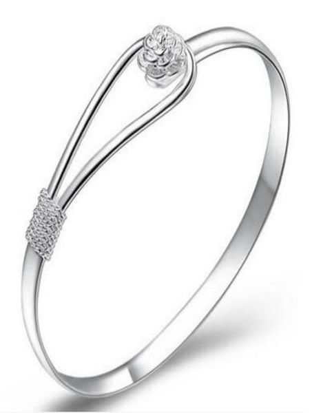 charm bangle bracelets 925 sterling silver rose flower cuff fashion bangle for women jewelry4055650, Black
charm bangle bracelets 925 sterling silver rose flower cuff fashion bangle for women jewelry4055650, Black
