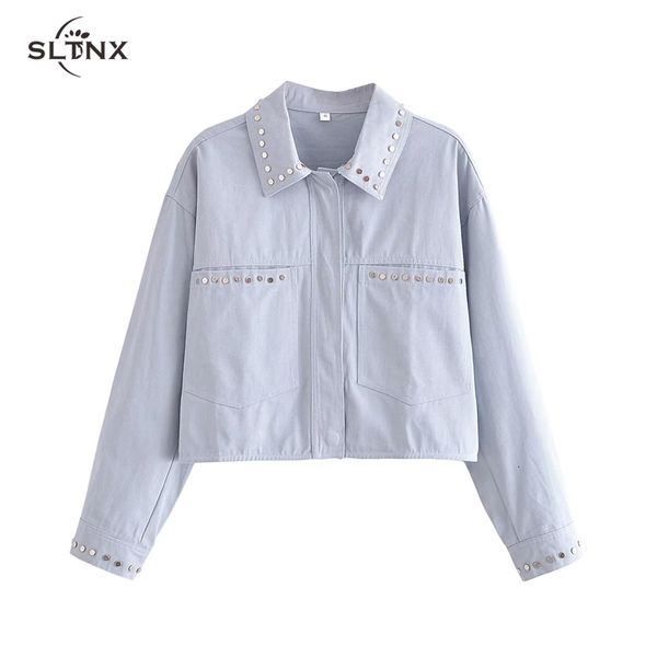 women's jackets sltnx fashion for women 2023 denim short coats female chic big pocket casual jacket ladies outerwear with rivet 230809, Black;brown
women's jackets sltnx fashion for women 2023 denim short coats female chic big pocket casual jacket ladies outerwear with rivet 230809, Black;brown
