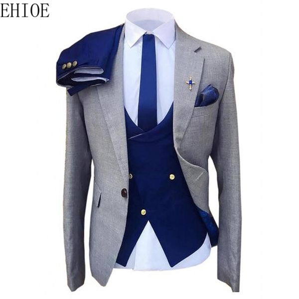men's suits blazers 2023 fashion suit for man gray blazer navy blue vest and pants bride groom tuxedo costume size traje de novia 23080, White;black
men's suits blazers 2023 fashion suit for man gray blazer navy blue vest and pants bride groom tuxedo costume size traje de novia 23080, White;black