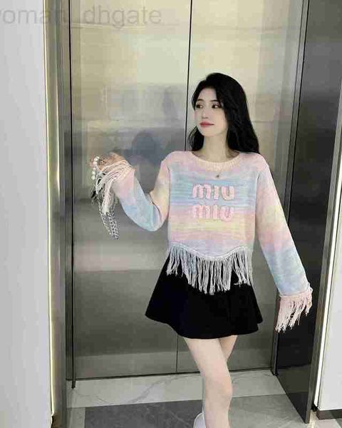 women's knits & tees designer mi23 early autumn new candy color gradient tassel edge 3d embroidery long sleeve short knit rtj7, White
women's knits & tees designer mi23 early autumn new candy color gradient tassel edge 3d embroidery long sleeve short knit rtj7, White