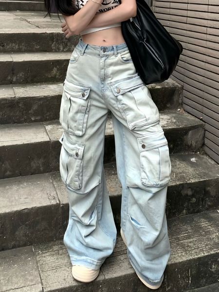 women's jeans oversized heavy industry multi pocket cargo pant y2k retro washed fashion street loose high waist wide leg 230809, Blue
women's jeans oversized heavy industry multi pocket cargo pant y2k retro washed fashion street loose high waist wide leg 230809, Blue