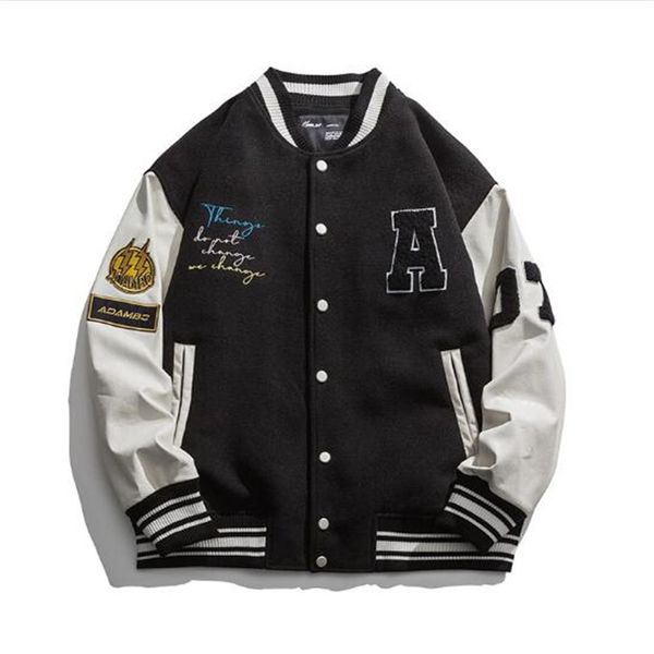 spring autumn oversize loose baseball jacket leather sleeve women's coat men's varsity bomber cardigan outerwear sportswear, Black;brown
spring autumn oversize loose baseball jacket leather sleeve women's coat men's varsity bomber cardigan outerwear sportswear, Black;brown