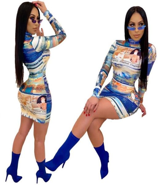 women dress turtleneck full sleeve print fashion slim dress night club party bandage bodycon dress8949782, White;black
women dress turtleneck full sleeve print fashion slim dress night club party bandage bodycon dress8949782, White;black