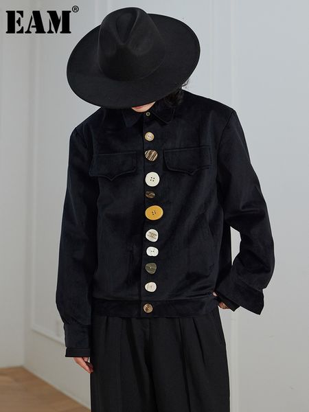 women's jackets eam loose fit black colorful button corduroy jacket lapel long sleeve women coat fashion spring autumn 2023 1df3660 230, Black;brown
women's jackets eam loose fit black colorful button corduroy jacket lapel long sleeve women coat fashion spring autumn 2023 1df3660 230, Black;brown