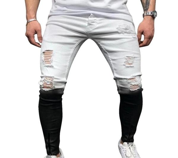 new jeans skinny men gradient black white ripped hole denim pantalones male 2020 autumn ankle zipper pencil trousers2531172, Blue
new jeans skinny men gradient black white ripped hole denim pantalones male 2020 autumn ankle zipper pencil trousers2531172, Blue