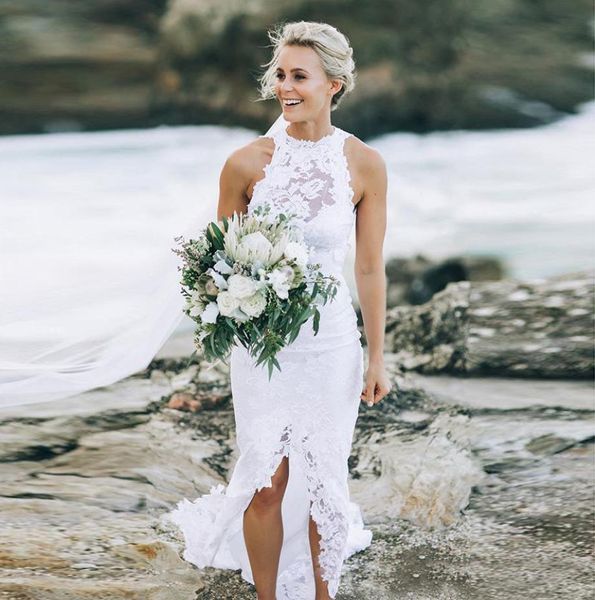 fashion new romantic white high low short front long back front slit lace beach wedding dresses halter mermaid custom made boho br5147404
fashion new romantic white high low short front long back front slit lace beach wedding dresses halter mermaid custom made boho br5147404