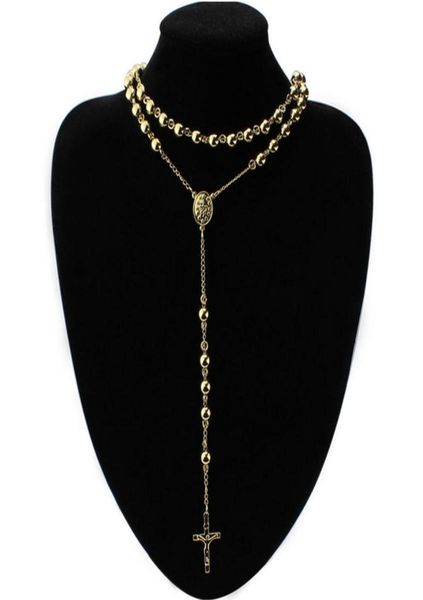 6mm stainless steel gold plated crucifix rosary chain necklace 195quot6quot9947453, Silver
6mm stainless steel gold plated crucifix rosary chain necklace 195quot6quot9947453, Silver
