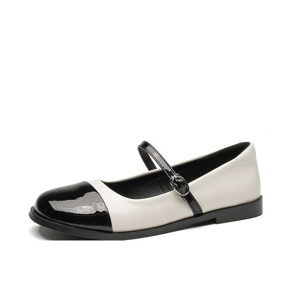 dress shoes 2023 spring women's leather shoes fashion color block design korean style mary jane casual loafers banquet and office wear, Black 
dress shoes 2023 spring women's leather shoes fashion color block design korean style mary jane casual loafers banquet and office wear, Black