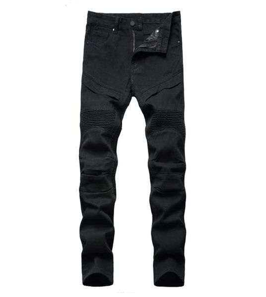 men039s biker jeans black white pleated denim pants plus size slim straight classic trousers7318259, Blue
men039s biker jeans black white pleated denim pants plus size slim straight classic trousers7318259, Blue
