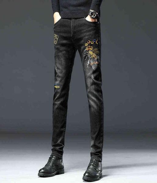 winter autumn fashion jeans men039s korean version elastic slim fit little feet bee embroidered pants3156914, Blue
winter autumn fashion jeans men039s korean version elastic slim fit little feet bee embroidered pants3156914, Blue