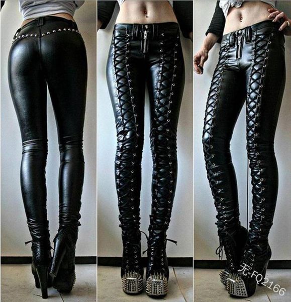 5xl large size punk gothic pu leather pencil pants skinny lace up with rivet zipper solid high waist long pants for lady11900159, Black
5xl large size punk gothic pu leather pencil pants skinny lace up with rivet zipper solid high waist long pants for lady11900159, Black