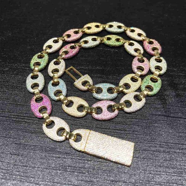 hip hop jewelry 15mm 18mm colourful chain vvs moissanite 925 silver iced out cuban link chain
hip hop jewelry 15mm 18mm colourful chain vvs moissanite 925 silver iced out cuban link chain