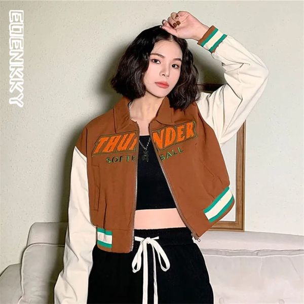 womens jackets high street crop baseball jacket harajuku y2k retro letter flocking bomber casual korean patchwork outwear 230809, Black;brown
womens jackets high street crop baseball jacket harajuku y2k retro letter flocking bomber casual korean patchwork outwear 230809, Black;brown