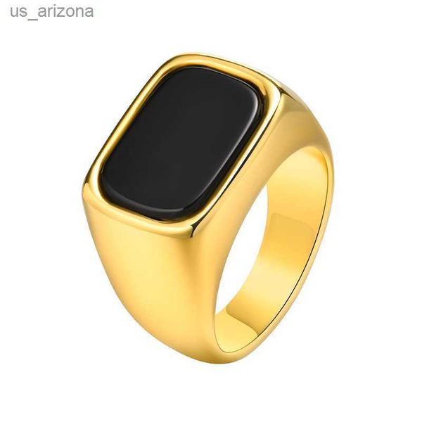 letapi geometric rectangle black stone signet ring for men gold color stainles steel finger band cool male punk jewelry gifts l230620, Silver
letapi geometric rectangle black stone signet ring for men gold color stainles steel finger band cool male punk jewelry gifts l230620, Silver