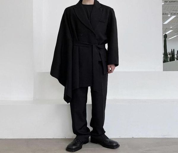 male women fashion show suit coat cloak men asymmetric double breasted casual blazers jacket stage clothing men039s suits 1124039, White;black
male women fashion show suit coat cloak men asymmetric double breasted casual blazers jacket stage clothing men039s suits 1124039, White;black