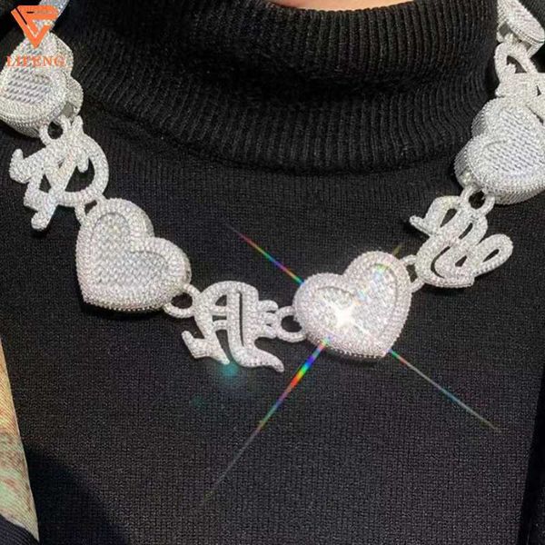 hiphop jewelry design silver plated paved baguette moissanite diamonds crossing bubble heart shaped letter cuban chain necklace
hiphop jewelry design silver plated paved baguette moissanite diamonds crossing bubble heart shaped letter cuban chain necklace