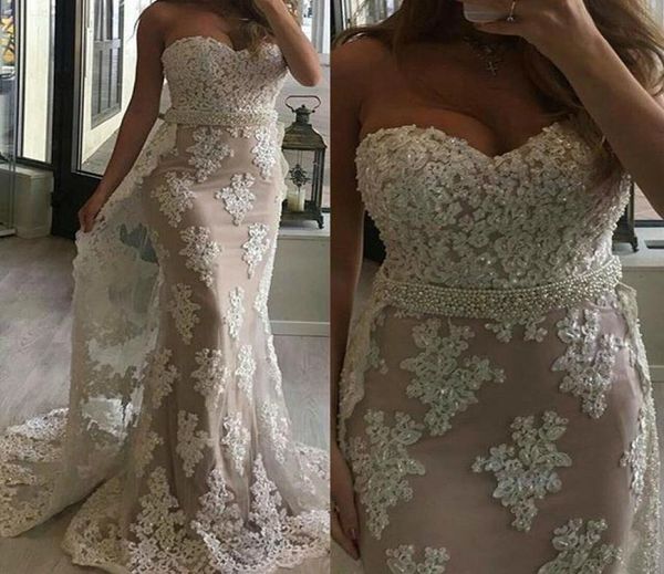 fashion mermaid wedding dresses sweetheart beaded crystals lace applique court train wedding bridal gowns with detachable train7028116, White
fashion mermaid wedding dresses sweetheart beaded crystals lace applique court train wedding bridal gowns with detachable train7028116, White