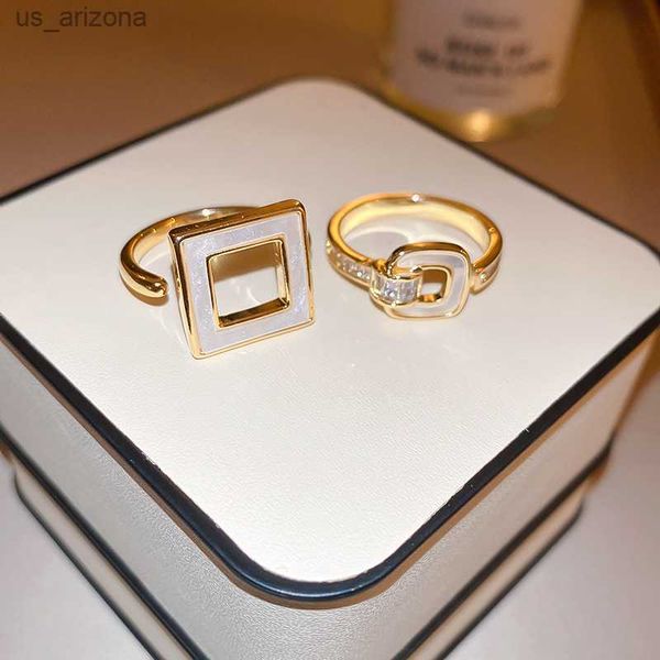2023 new korean hollow geometric square opening ring exquisite temperament fashion simple ring women's jewelry l230620, Silver
2023 new korean hollow geometric square opening ring exquisite temperament fashion simple ring women's jewelry l230620, Silver