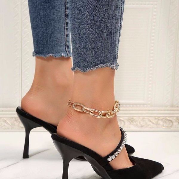 dress shoe's high heels women's sandals backless pumps elegant pointed shoes thin 230809, Black
dress shoe's high heels women's sandals backless pumps elegant pointed shoes thin 230809, Black