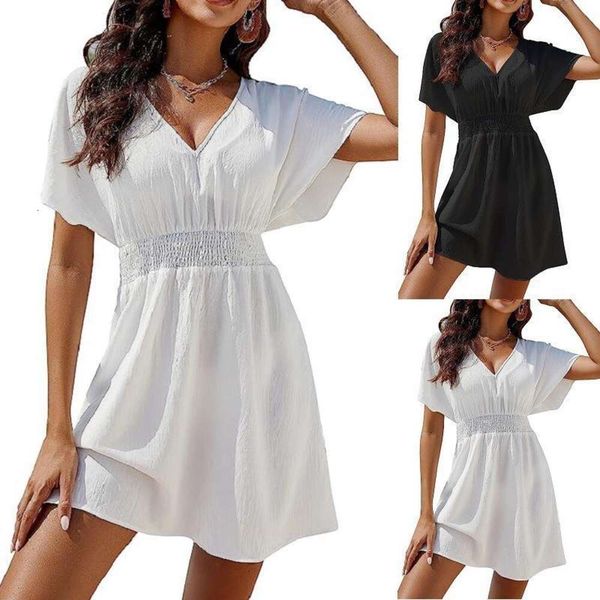 item title womens clothing summer beach sunblock dress casual v neck pleated women, Black;gray
item title womens clothing summer beach sunblock dress casual v neck pleated women, Black;gray