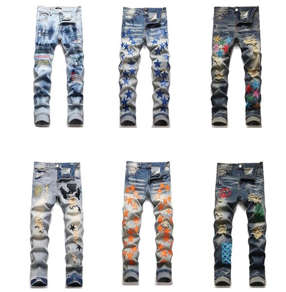 designer mens jeans hip hop pants ripped high street fashion brand pantalones vaqueros para hombre motorcycle embroidery trendy lo6726713, Blue
designer mens jeans hip hop pants ripped high street fashion brand pantalones vaqueros para hombre motorcycle embroidery trendy lo6726713, Blue
