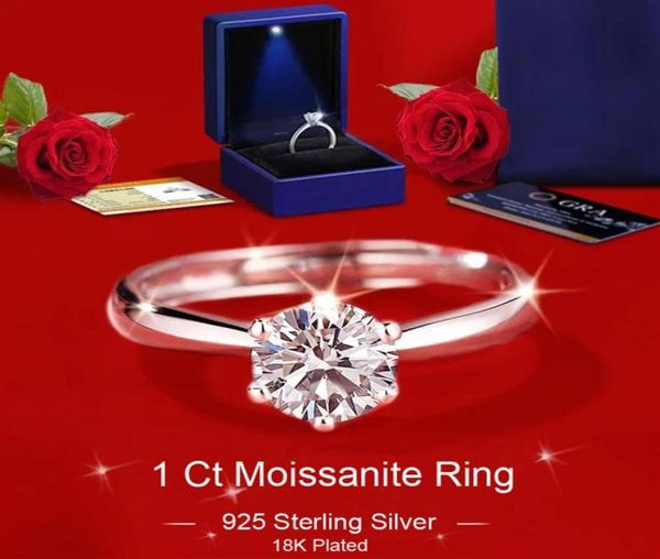1ct women moissanite rings 925 sterling silver 18k plated diamond lady wedding ring gift with box adjustable size fash9312499, Slivery;golden
1ct women moissanite rings 925 sterling silver 18k plated diamond lady wedding ring gift with box adjustable size fash9312499, Slivery;golden