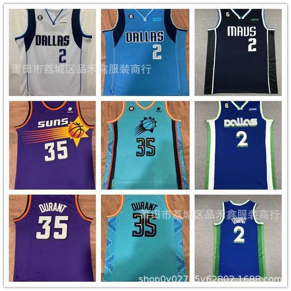 the solo rangers 2# irving suns 35# durant embroidered soccer jersey, Black;red