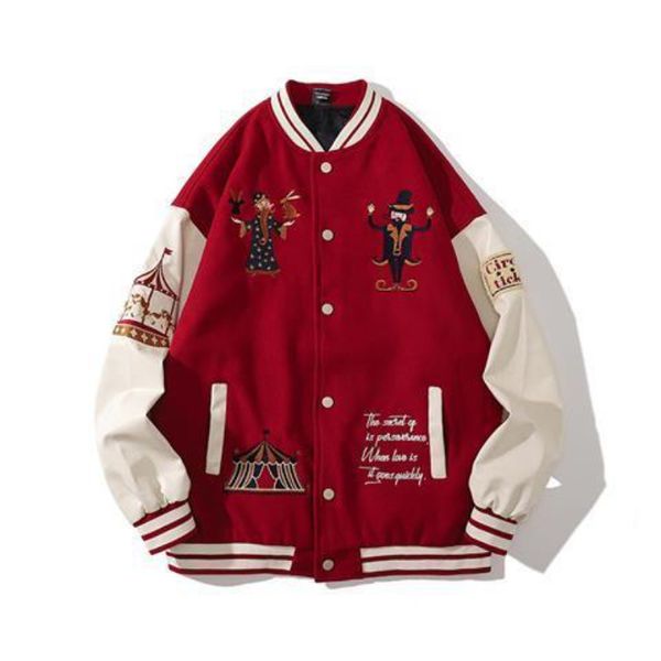womens jackets y2k clothes women american red embroidered woolen baseball uniform for men and street casual loose coat couple 230810, Black;brown
womens jackets y2k clothes women american red embroidered woolen baseball uniform for men and street casual loose coat couple 230810, Black;brown